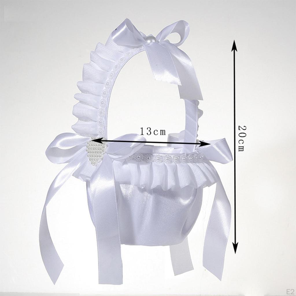 Elegant Flower Girl Baskets, Bridal Accessories ,Candy Gift Bag Storage Handbasket ,Wedding
