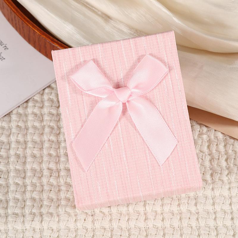1Pc Cardboard Earring With Sponge Inside Ring Bow Bracelets Gift Box Rectangle Jewelry Set Necklace Packaging Boxes