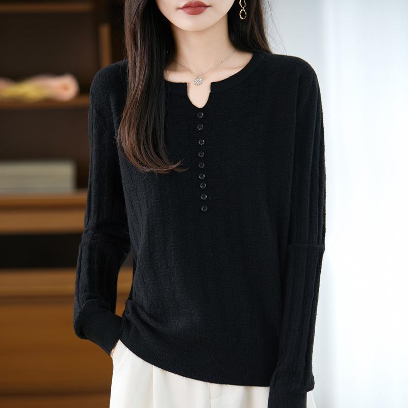 Neue Herbst- und Winter-Pullover, Strickpullover mit Scherenhals, kariertes Jacquard-Basisschicht für Damenbekleidung