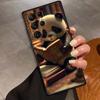 Cartoon Anime Panda Cute Phone Case For Samsung Galaxy S26 S25 S24 S23 S22 S21 S20 Ultra Plus FE 5G Black Soft TPU