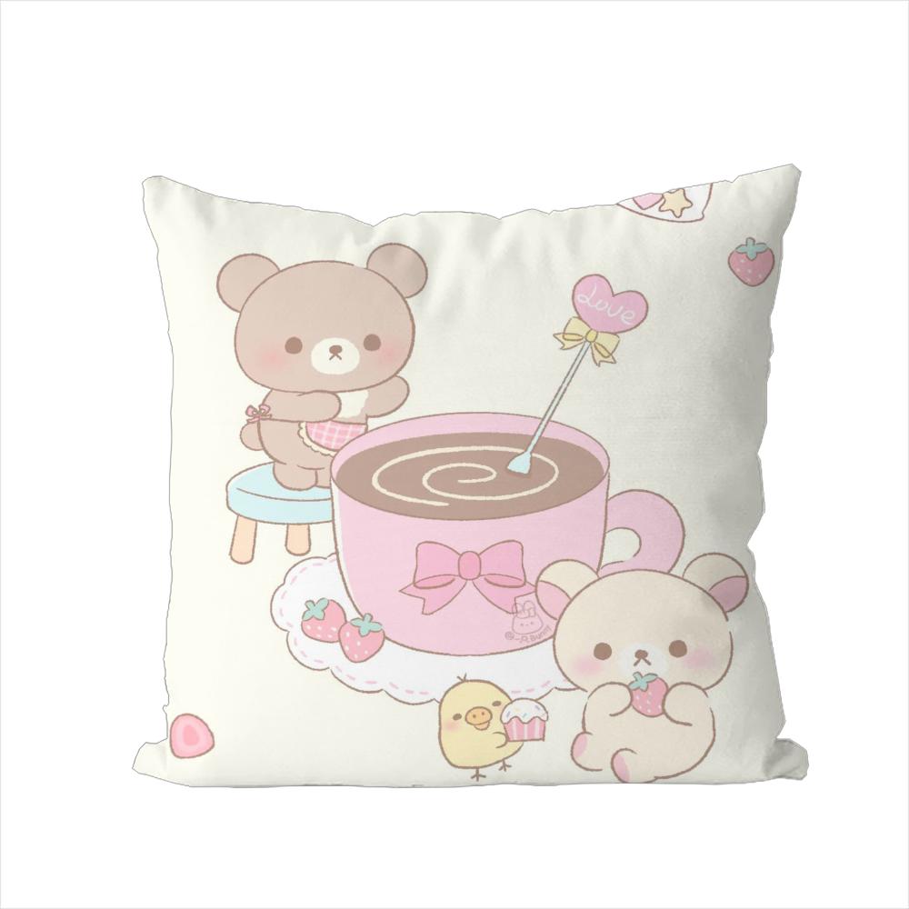 Cute RRilakkuma Pillow Case For Car Sofa Decorative Home Doublesided Print Plush Square Throw Pillow Cushion Cover
