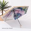 Lilang Women's Five-Fold Sun & Rain Umbrella - Black White Rose