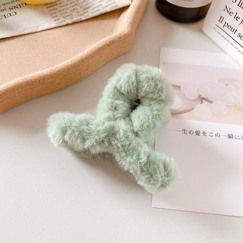 9cm Plush Cross Hair Clip for Women Korean Fashion Sweet Shark Clip Simple Versatile Hairpin Girl Hair Accessories