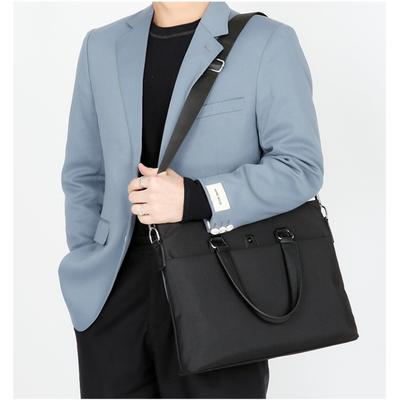 Men's Business Portable Horizontal Oxford Cloth One Shoulder Cross Body Fashion Bag Large Capacity Briefcase