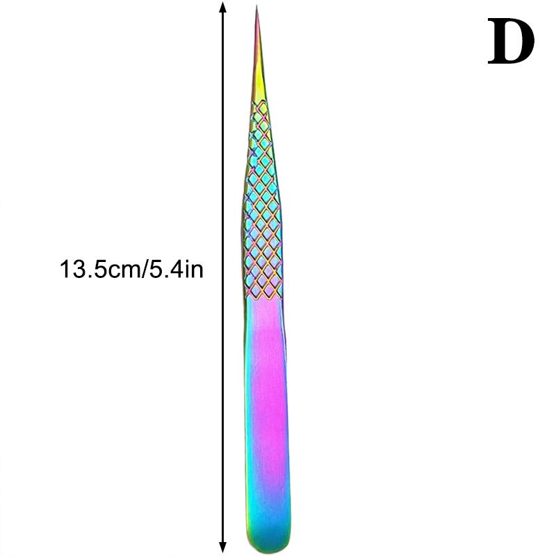 False Eyelash Tweezers Colorful Stainless Steel High Precision Anti-static Eyelash Extension Tweezers Makeup Tools