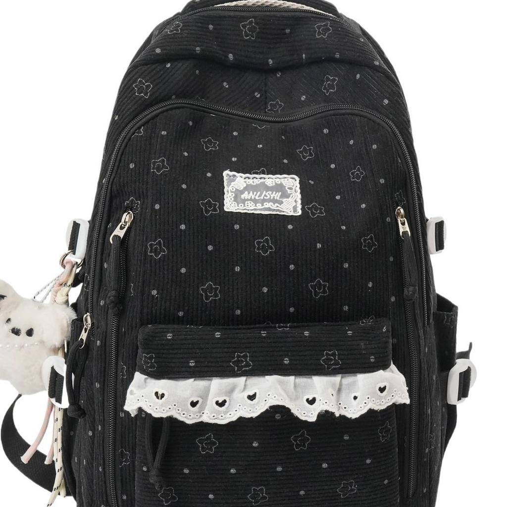 Schoolbag New Backpack Female Korean Version Ins Literary Small Fresh Wind Junior High School Student Backpack Large Capacity Casual Backpack