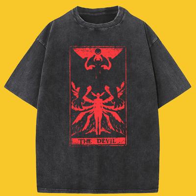Letni Męski T-shirt Diabeł Tarot Debiruman Devilman Crybaby Japonia Anime Koszulka Harajuku Manga T-shirty