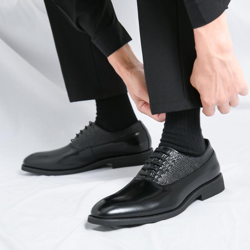 Men Dress Derbys Formal Business Leather Shoes Black Tuxedo Wedding Shoes Plus Size