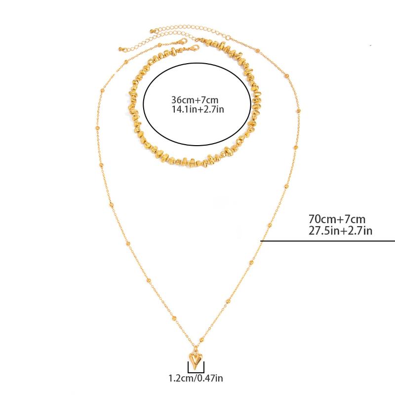 Sparkling Heart-Shaped Inlaid Pendant Necklace Winter Sweater Chain For Women Banquets Party Jewelry Gifts