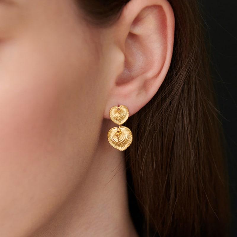 cotoit Heart Shell Double Earrings