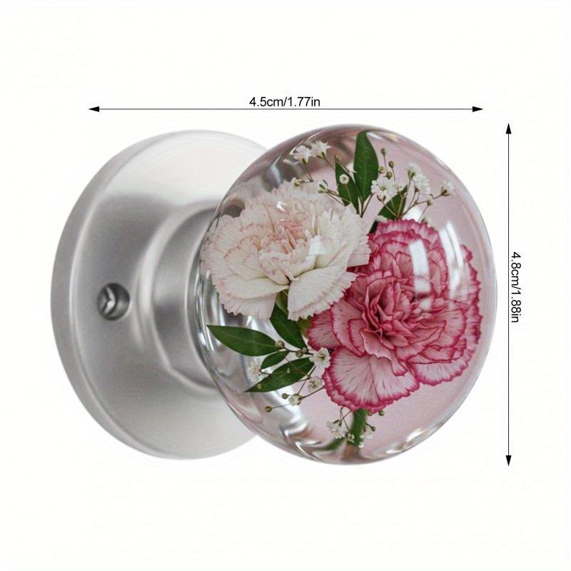 1pc Vintage Floral Cabinet Knobs - Elegant Pink Floral Door Handles, Easy Screw-On Installation for Cabinets, Drawers, Closets
