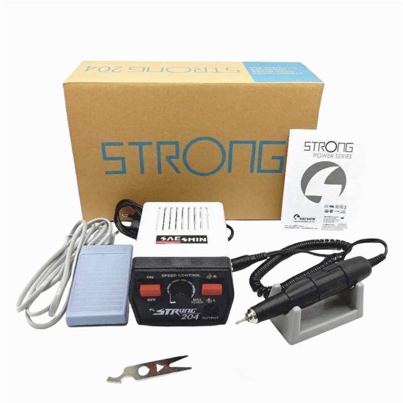 65W STRONG 204 90 Dental Manicure Machine STRONG 102L Polish Jewelry Handle Electric Nail Drill Goldsmith Engraver Sanding Device