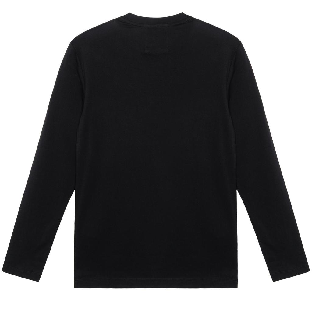 Emporio Armani FW21 Color Block Logo Letter Print Round Neck Long Sleeve T-Shirt Men Tops Black 8N1TN8-1JPZZ-0022