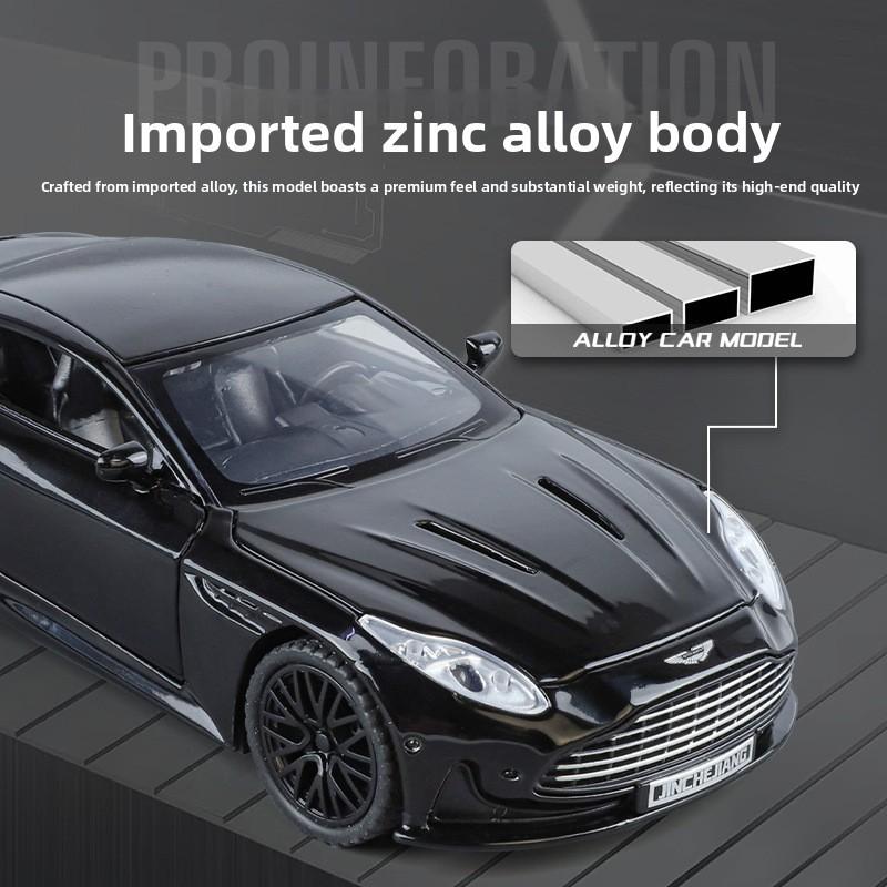 Aston Martin Db12 Diecast Car Model With Lights And Sound For Kids Playroom