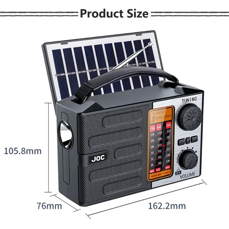 Portable Multi-function Radio FM AM SW Rechargeable USB TF Play Outdoor Solar Wireless Speaker Bluetooth