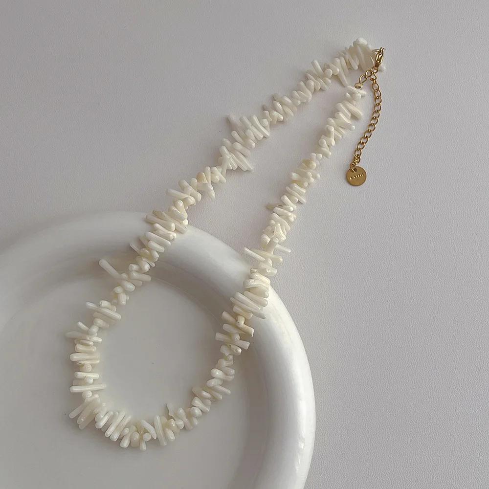 Bohemian Pozlacený PVD Nerezová Ocel Duhový Nepravidelný Korálový Řetízek Choker Náhrdelník Pro Ženy Sváteční Šperky