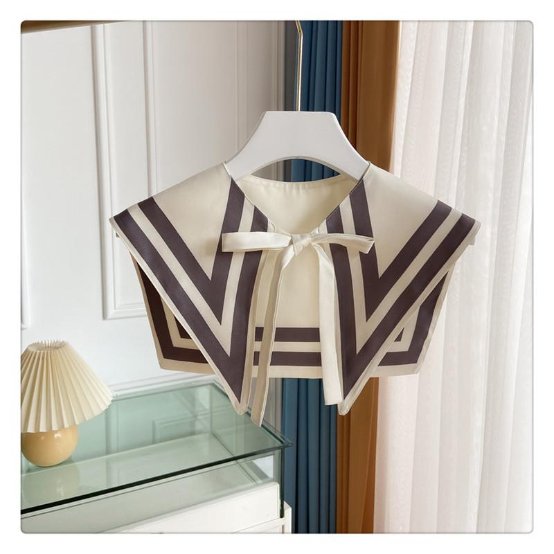 Perfect Match Printed Shawl Fake Collar Women Detachable Collars Big Lapel False Collar Shirt Thin Shawl Kragen Sahte Yaka Kraagje Nep Dames