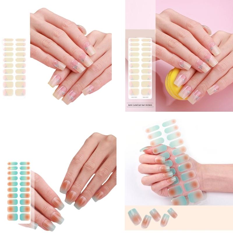 Semi Cured Gels Nail Strips Gels Nails Stickers Nails Polish Strips Light Required Gels Nail Wrap Nails Art Stickers