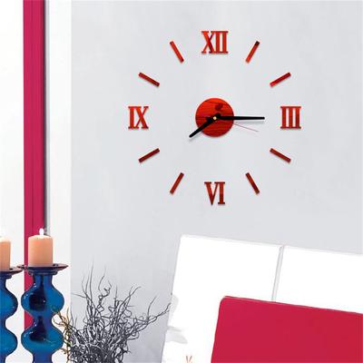 3D DIY römische Zahlen Acryl Spiegel Wandaufkleber Uhr Home Decor Wandbild Aufkleber