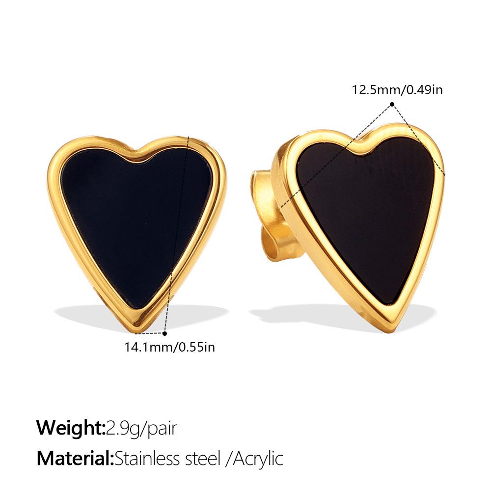 Gold Irregular White Shell Love Stud Earrings Simple Ins Wind Heart Earrings