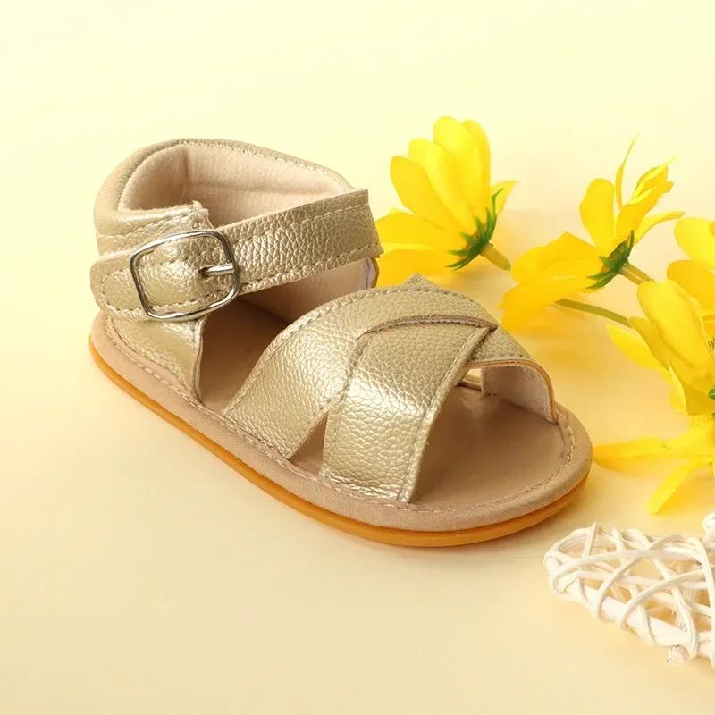 Infant Baby Shoes Baby Girl Boy Summer Sandals Toddler Flats 0-18 Months Baby Beach Sandals Anti-Slip Crib Shoes First Walker 20