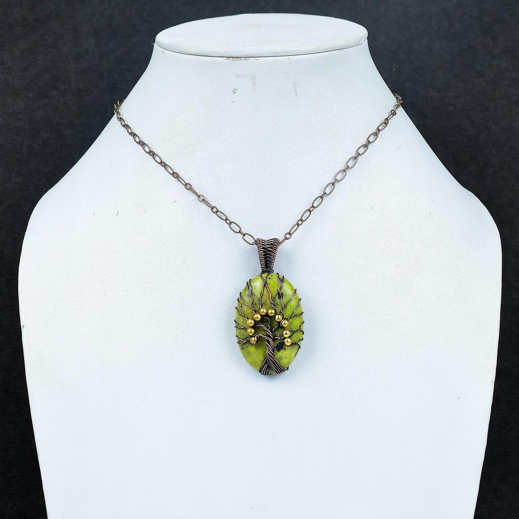 Atlantisite Handmade Latest Design Jewelry Pendant,  999 Copper Wire Wrapped Gemstone Pendant, Gift For Mother