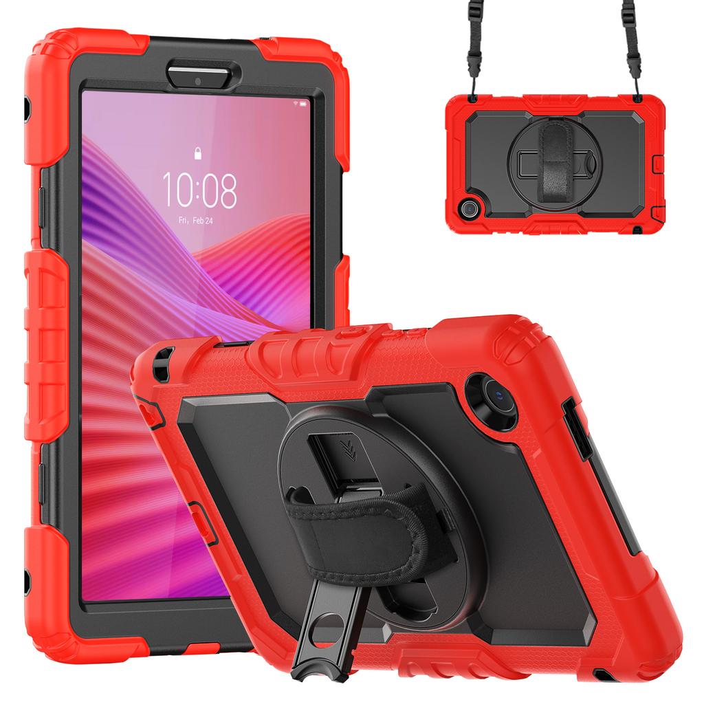 Heavy Duty Case for Lenovo Tab One (K9) 2025 8.7 Inch TB305FU 3-Layers Hybrid Stand Cover with Screen Protector Shoulder Strap