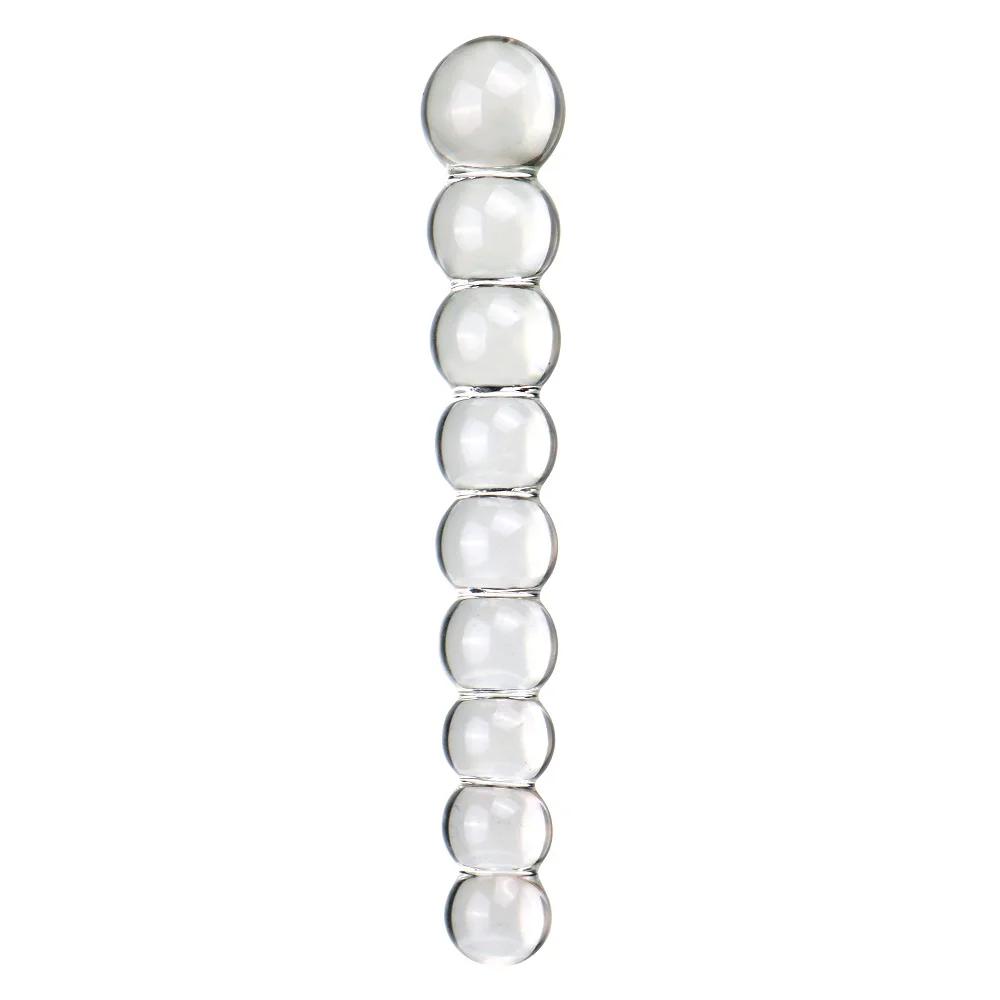 Glass Anal Plug Six-piece Set Pulling Beads Dual Use Small Dildos Butt Plugs Masturbation Posterior Dilation Adult Sex Toys