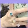 Water Crystal Diamond Princess Adjustable Ring With Heart Box For Girls