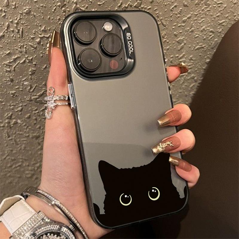 Cute Black Cat Pattern Electroplate IMD Phone Case For  Mi 14 13 12 13T 14T Pro 11 Lite 5G Poco F6 X5 X6 M6 Pro 4G Cover