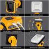 15W 2000LM Cordless LED Work Light Portable Floodlight for Dewalt 20V 60V Batteries with USB Charging Port for Job Sites Camping