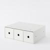 MUJI Recycled Polypropylene Small Item Storage 3 White 11cm W X D X 32cm 83904425 Box, Tiers, Gray, Approx. 24.5cm H,