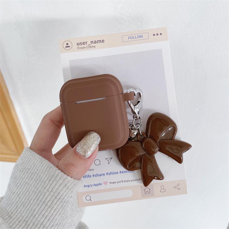 Korean-style solid color bow is suitable for AirPods Pro 1st generation protective cover, 1st generation Pro 1 Apple Bluetooth earphone case