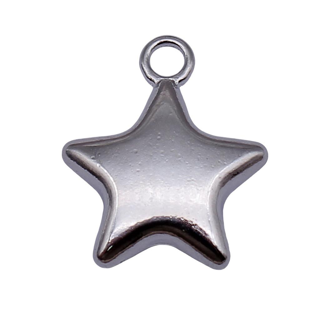 Five-Pointed Star Charms Multi Color Alloy Plain Pendants For Celestial Themed Jewelry