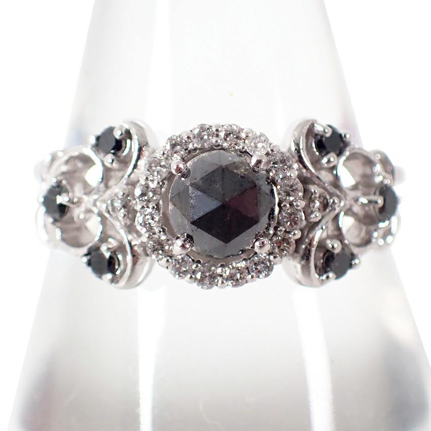 

[Used] K18WG Black Diamond Ring/Size 13/g503-41