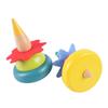 2Pcs Random Color Wooden Clown Spinning Top Tumbler Toy Clown  Educational Gift for Kids Baby