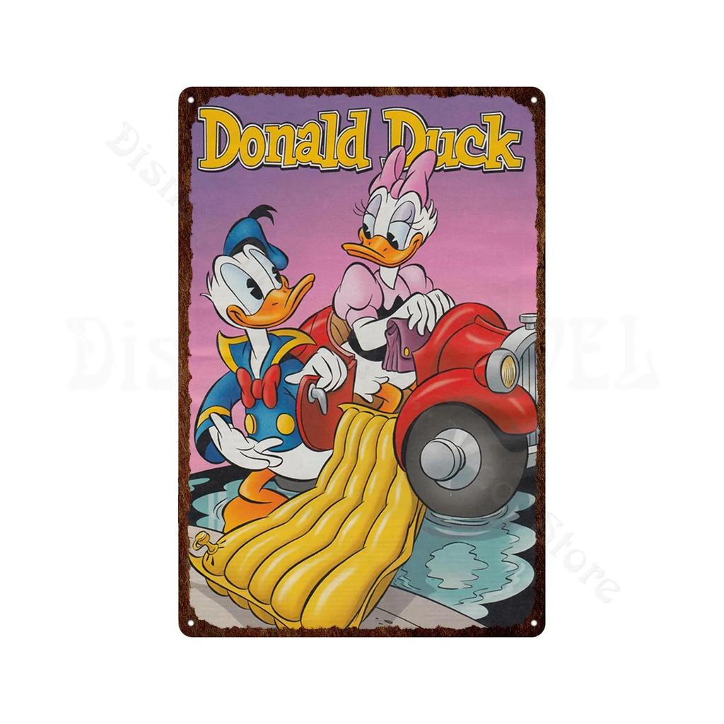 Metal Signs Donald Duck Uncle Scrooge Classic Animation Metal Poster Decorative Tin Painting Vintage Retro Kid Room Decor