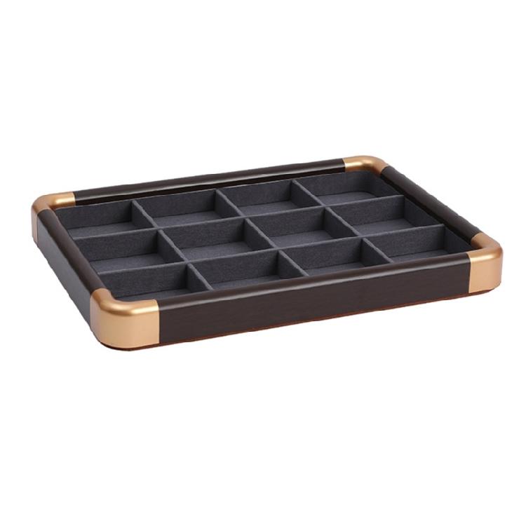 Jewelry Display Tray with Protective Velvets Lining Jewellery Holder Accessory Presentation Stand for Home or Shop Use