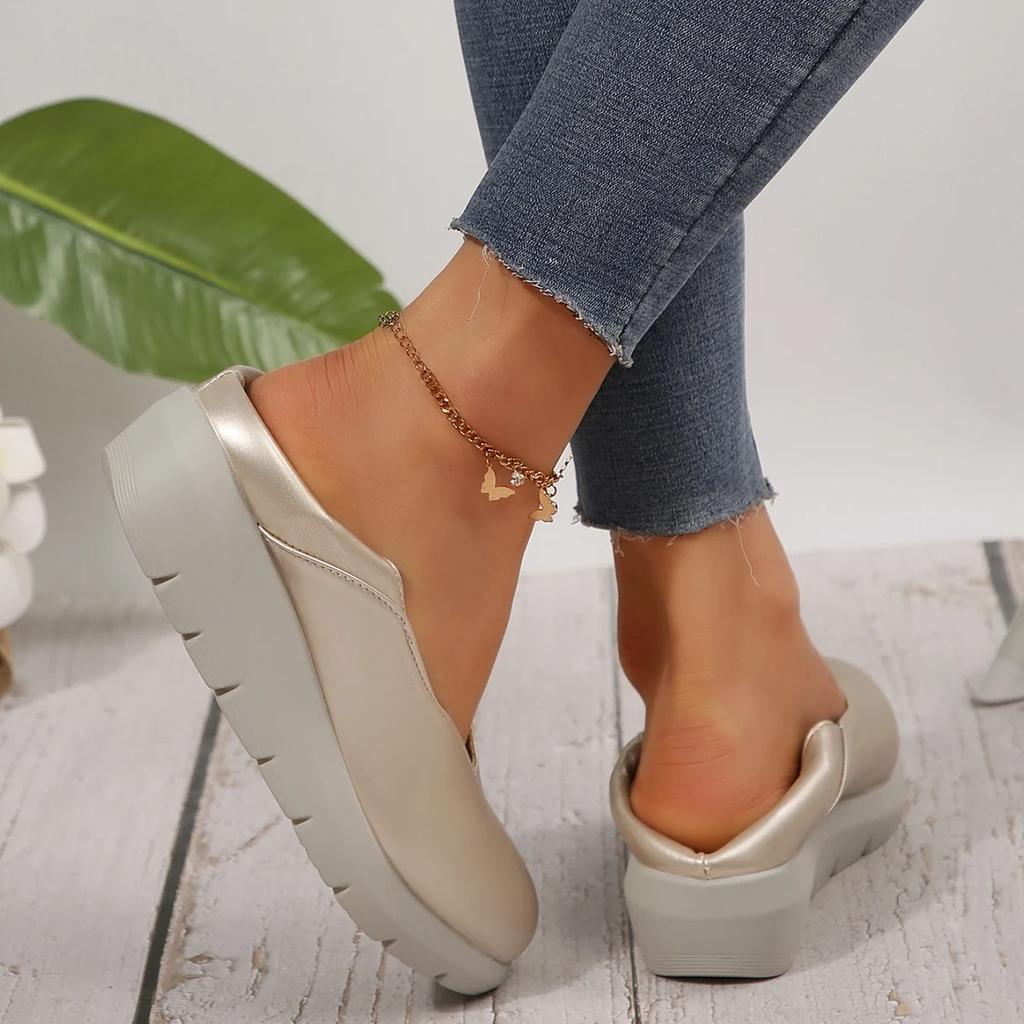 Fashion Women Fashion Wedge Heel Pumps 2025 Spring Summer Lightweight Platform Loafers Woman Soft Sole Comfort Casual Shoes Plus Size 42