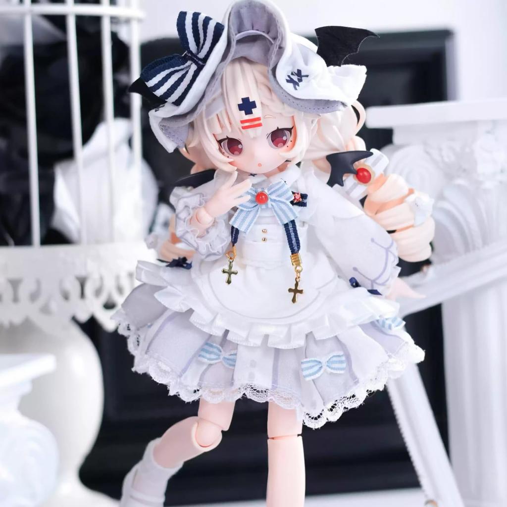 Bahomu Blind Doll Sugary Girls Series MJD Articulated Doll 18 Scale 18cm Blind Box Cute Girl BJD Doll (1 Random Doll) [Official Authentic Product]
