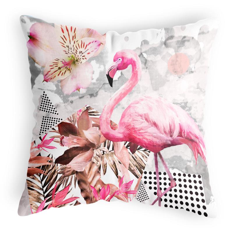 Flamingo Cactus Pillow Velvet Light Luxury Plush Cushion Office Home Simple Fashion Cushion