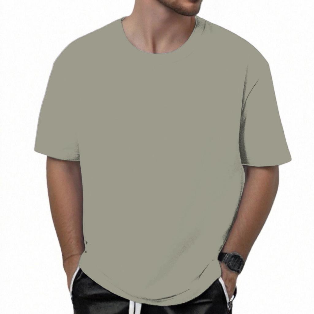 Men's 320G Cotton Short Sleeve T-shirt Men's Summer Loose Half Sleeve Color Non-permeable Cotton