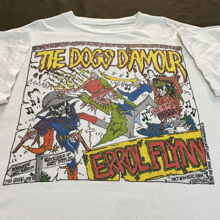 

Vtg The Dogs D Amour 80s 1989 Tour Cotton White Unisex All Size T Shirt BL132 XL