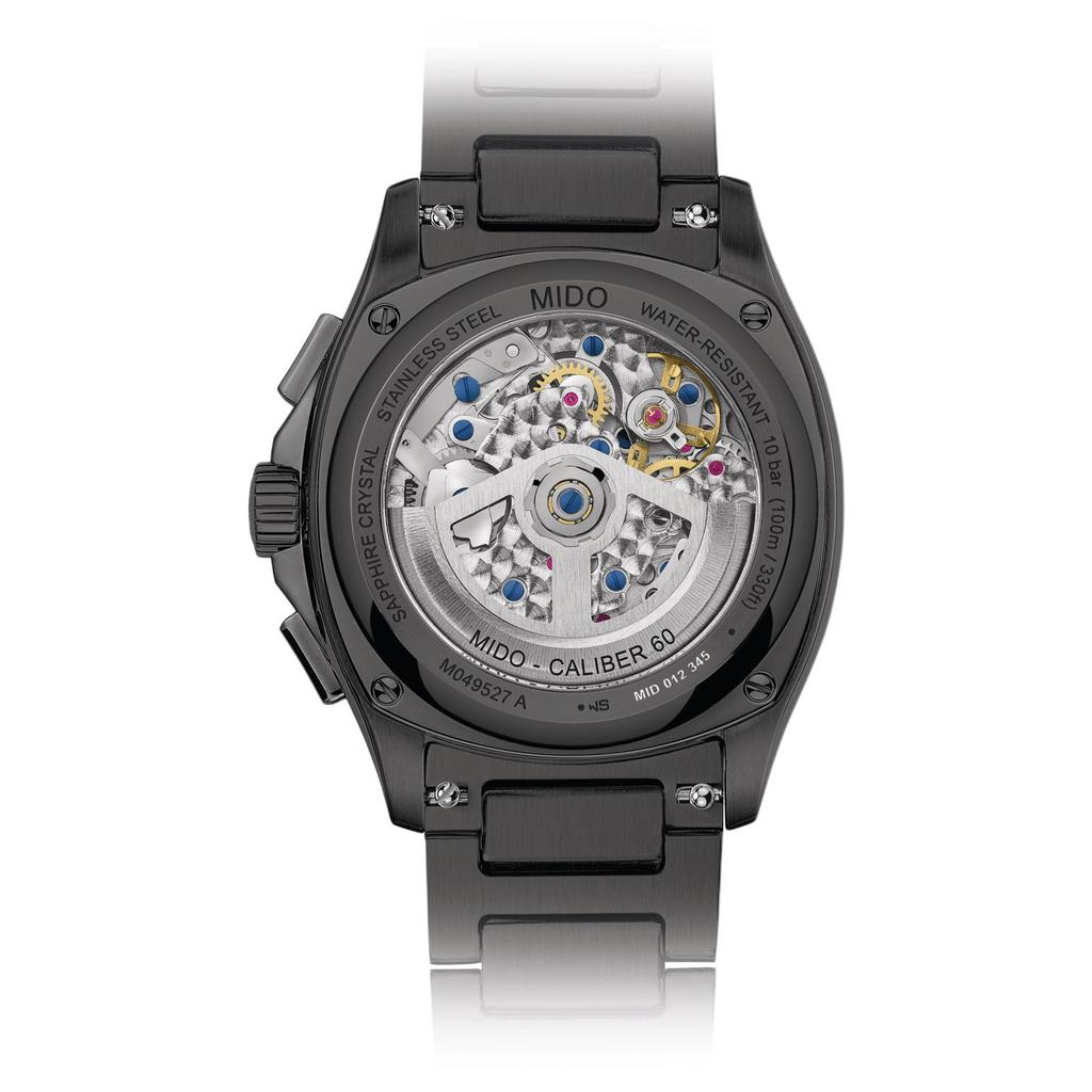 MIDO Helmsman automatic mechanical movement 100 meters waterproof men's watch 42*41.2mm gray dial stainless steel PVD coated case M049.527.33.081.00