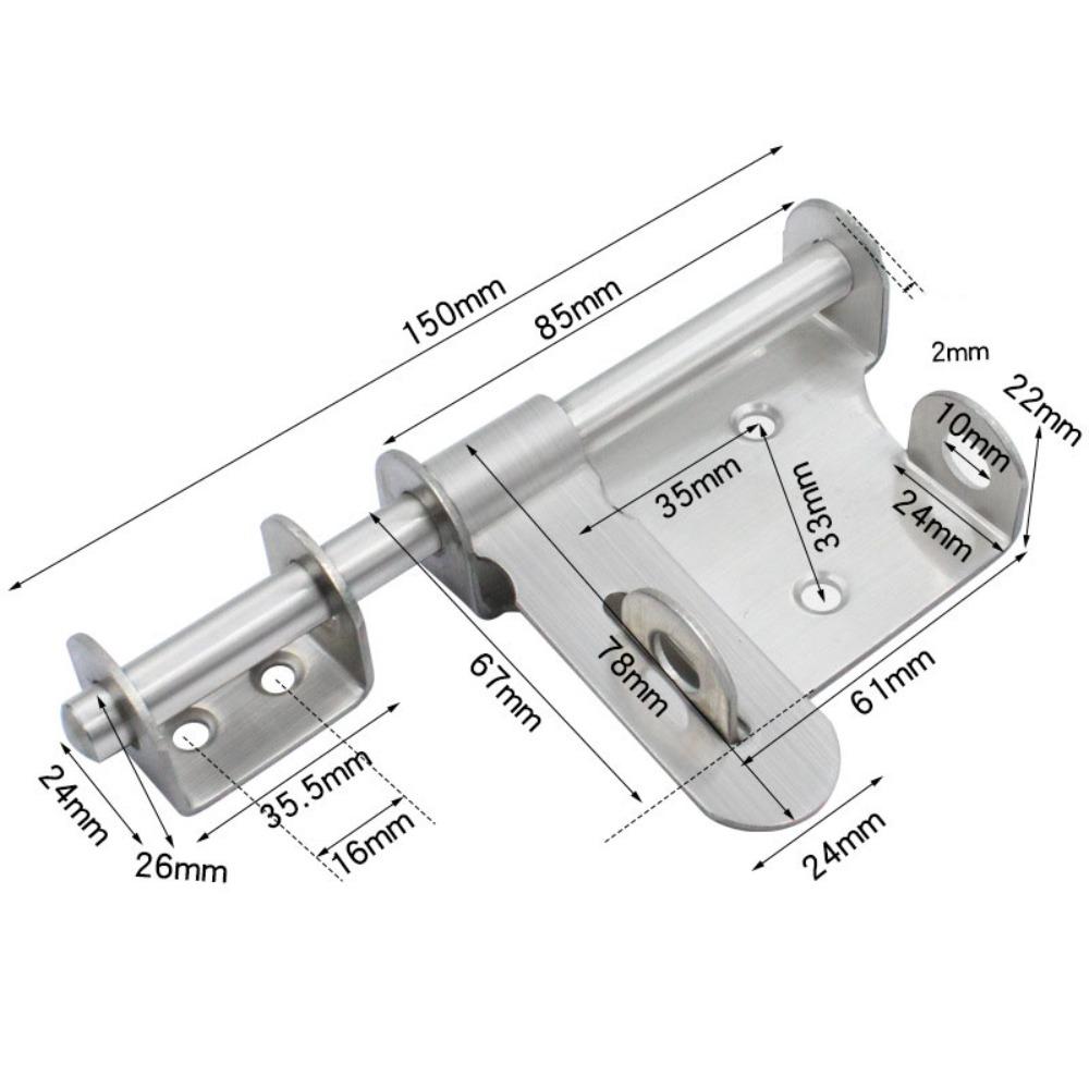 Weatherproof Gate Latch Multi-functional Door Lock Heavy Duty Slide Barrel Bolt Wooden Fence