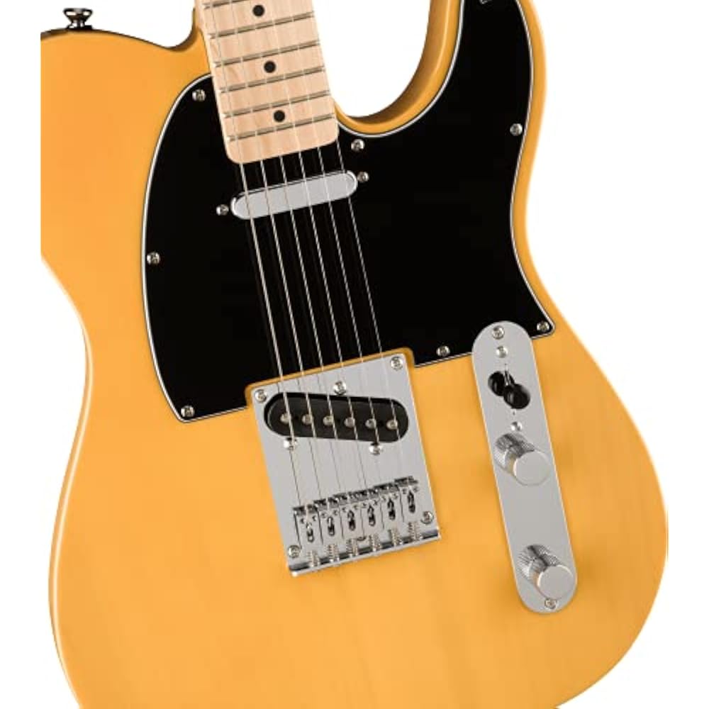 Squier by Fender Electric Guitar Affinity Series™ Telecaster®, Maple Fingerboard, Black Pickguard...