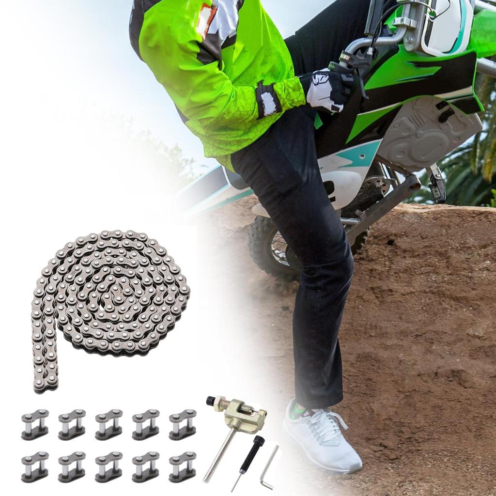 KAMIER #25 Roller Chain 132 Link With Drive Chain Breaker For Razor MX500 MX650 SX500 Mcgrath Dirt Rocket Bike Off Road Motocross Pit Bike Kids