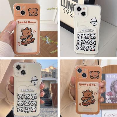 Red Panda Apple Skateboard iPhone 11/12/12 Pro Max Case with Card Slot for Women.