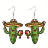 Cross-border Mexican Cute Cactus Acrylic Earrings Five-five Carnival Party Fun Pair of Earrings