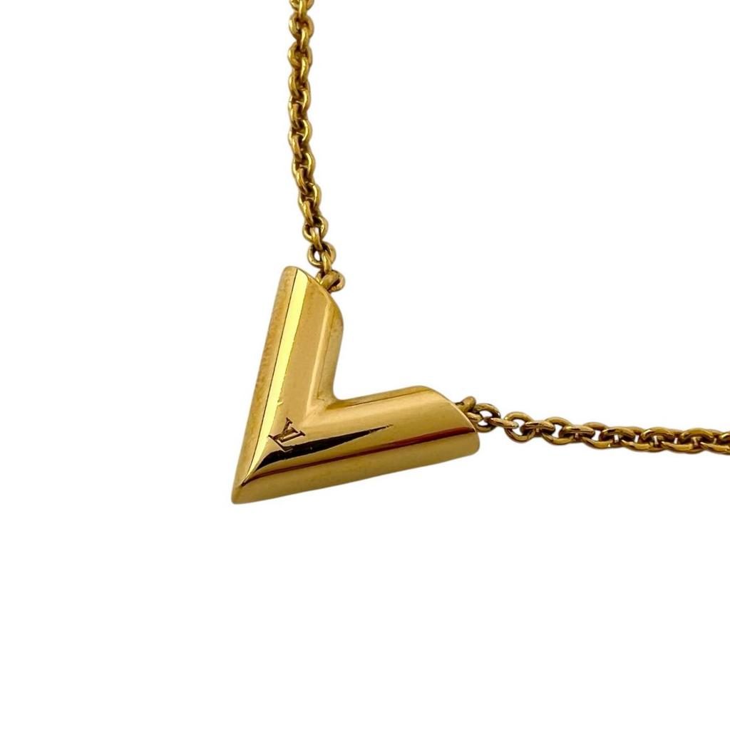 Louis Vuitton Perle Necklace Gold Plated Gold Women M61083 Used